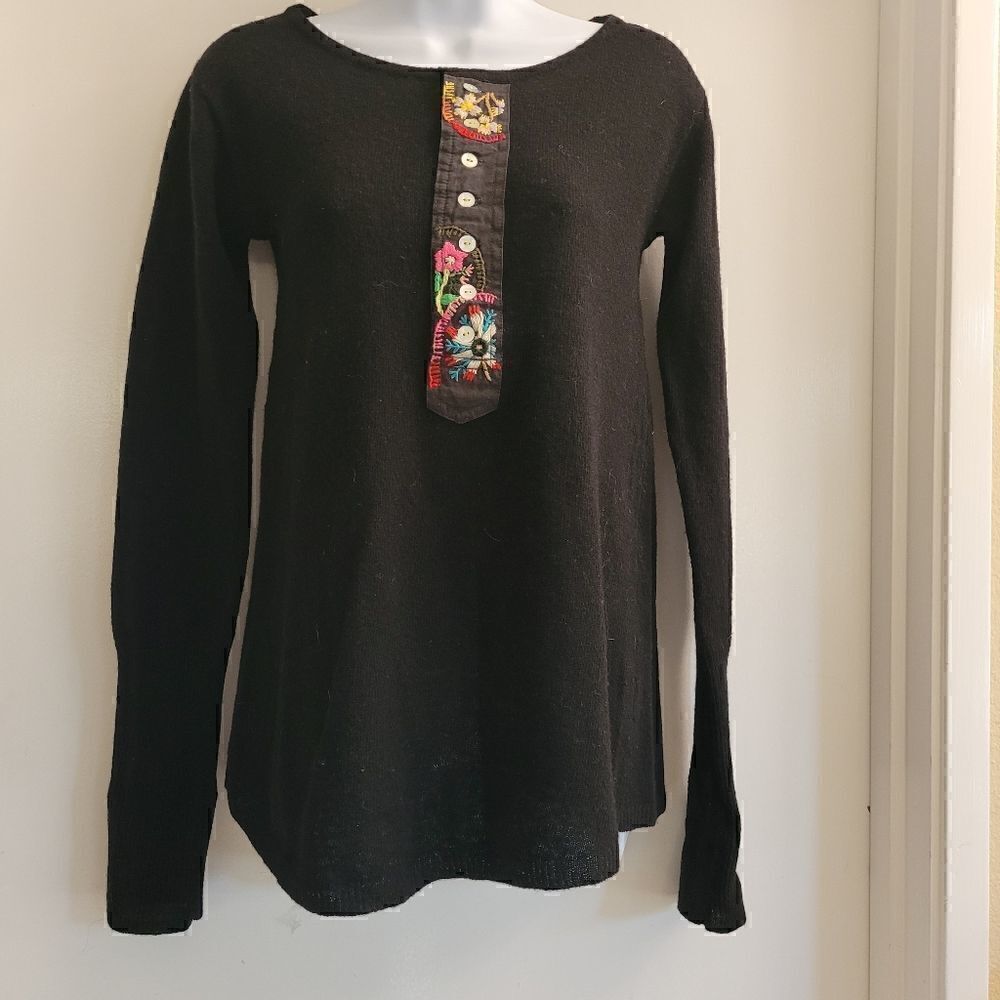Free people wool embroidered top